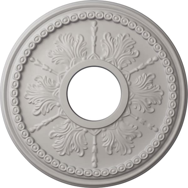 Ekena Millwork Tirana Ceiling Medallion (Canopies up to 4 3/4"), 13 7/8"OD x 3 3/4"ID x 1 1/4"P, Ultra Pure White CM13TIUWF - main